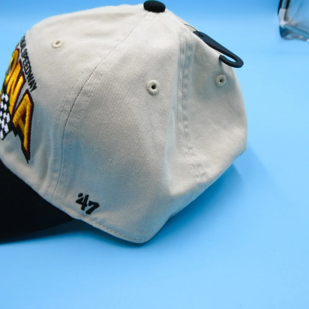 '47 Hat Mens One Size Clean Up‎ Daytona 500 Racing Tan Black Cotton Adjustable